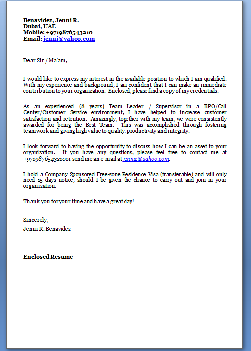 How to write a successful covering letter